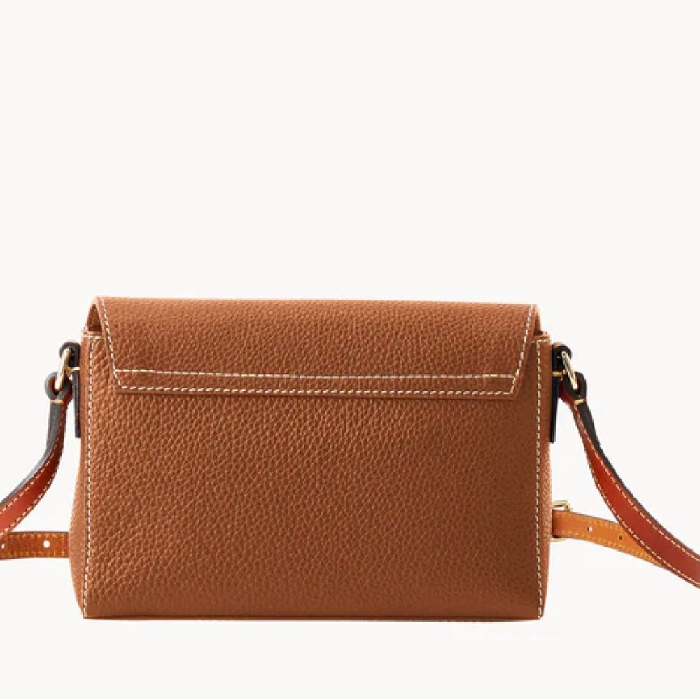 Dooney & Bourke Caramel Pebble Grain Rena Leather Crossbody Bag - Picture 3 of 5